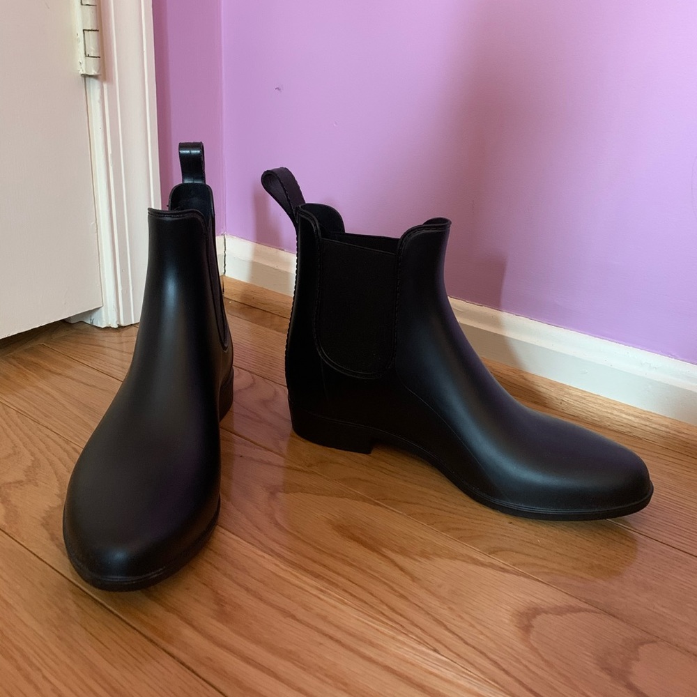 Black jcrew rain boots